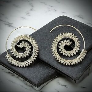 Elegant Silver Spiral Earrings